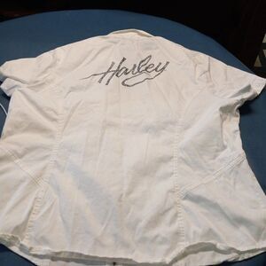 Harley Davidson White Shirt with Embellishment